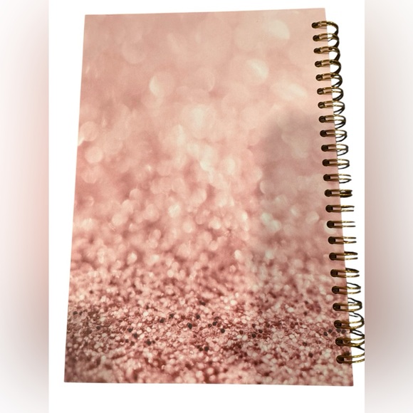 Rose Gold Glitter Spiral Notebook - 'Stay Positive Work Hard' NWOT - Picture 3 of 3